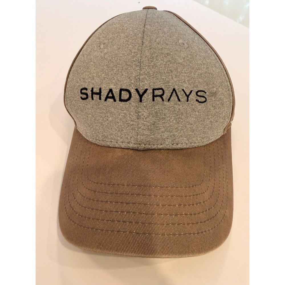 Shady Rays Baseball Cap Hat Two Tone Grey Tan Embroidered Logo Adjustable Mens